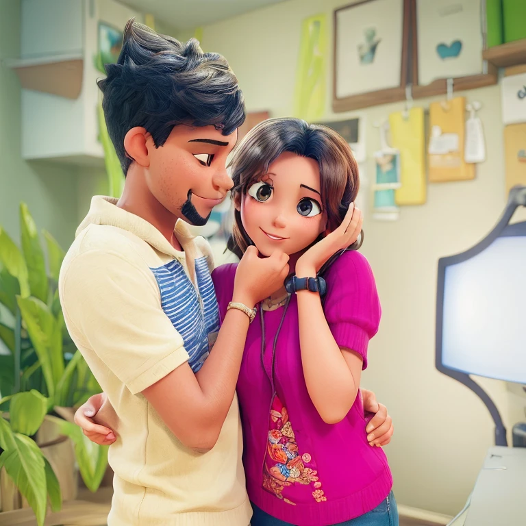 Couple high quality background 3D