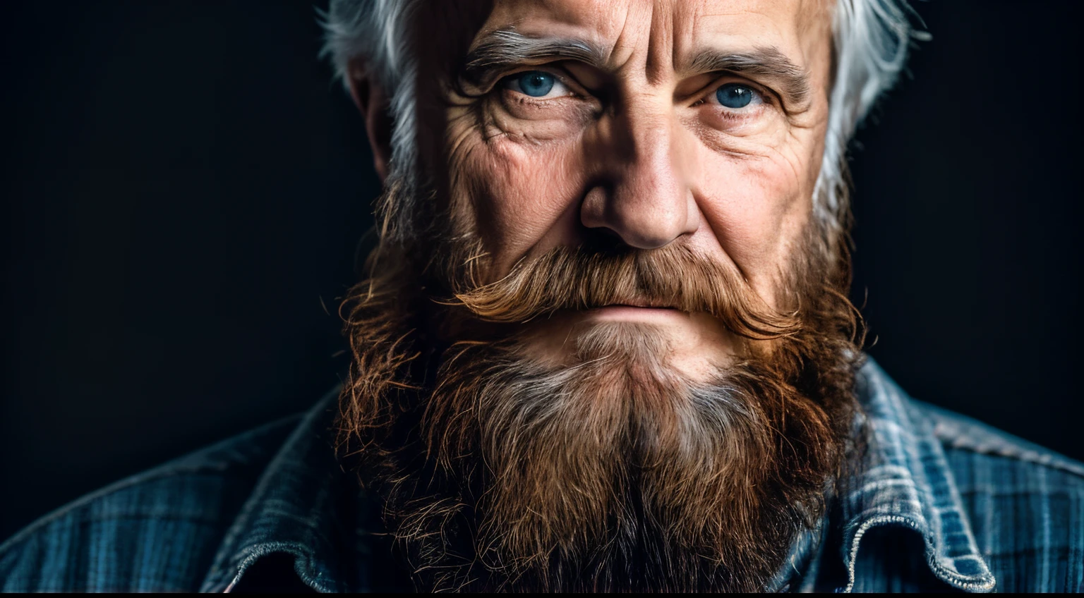 a middle-aged historian man, beard, 8k photography, a portrait looking directly at the camera, face upon the camera, hand relaxed, seurious face, ultrarealistic, facing straight at the camera, standing straight, black background