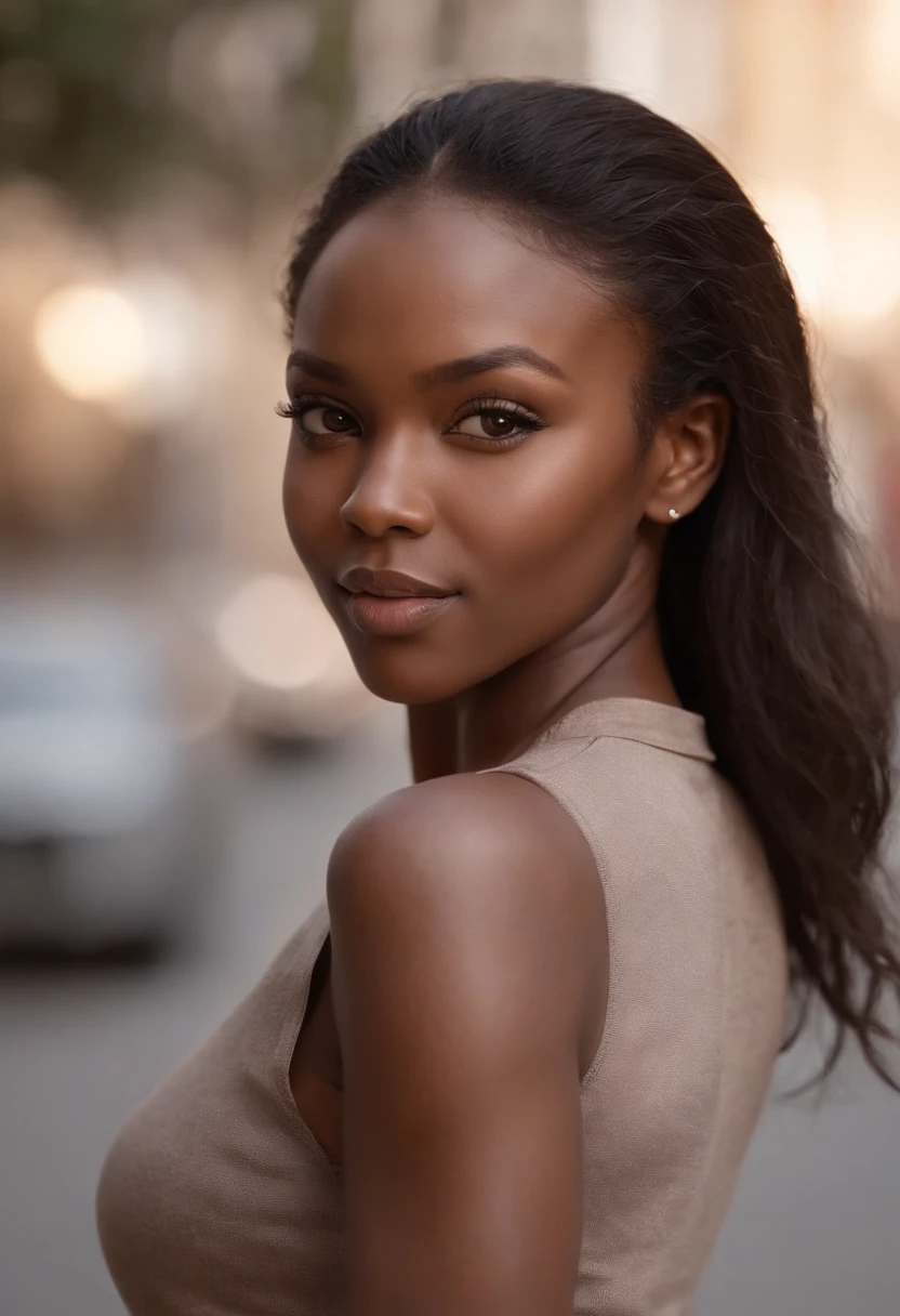 ((Dark African skin, Very deep ebony skin)), ((Its beauty is undeniable)), ((cute excited face)), ((Hyper detailed perfect eyes,)), ((pose mignonne)), ((Langue sortie)), ((Attirant )), sexy, (( Tight knit shirt, shorts courts sexy)), (( peau)), ((debout, vue de face)), ((toucher ses propres jambes dans une pose sexy)), ((dehors, Ville publique)), CGI ciblé, Fotorrealista, High detail, Realstic, Master part, Absurde, Best quality, Hdr, highly quality, high-definition, extremly detailed, 8k wallpaper, intricate high detail, 8K UHD, Full-HD, (photo realist:1.2), contraste, intense illumination, lighting cinematic, natural lighting, hard light, contre-jour, Illumination globale, occlusion ambiante selfie nsfw