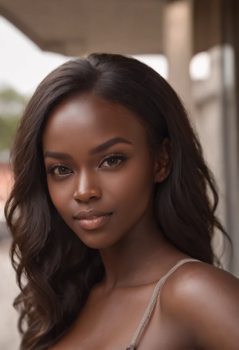 ((Dark African skin, Very deep ebony skin)), ((Its beauty is undeniable)), ((cute excited face)), ((Hyper detailed perfect eyes,)), ((pose mignonne)), ((Langue sortie)), ((Attirant )), sexy, (( Tight knit shirt, shorts courts sexy)), (( peau)), ((debout, vue de face)), ((toucher ses propres jambes dans une pose sexy)), ((dehors, Ville publique)), CGI ciblé, Fotorrealista, High detail, Realstic, Master part, Absurde, Best quality, Hdr, highly quality, high-definition, extremly detailed, 8k wallpaper, intricate high detail, 8K UHD, Full-HD, (photo realist:1.2), contraste, intense illumination, lighting cinematic, natural lighting, hard light, contre-jour, Illumination globale, occlusion ambiante selfie nsfw