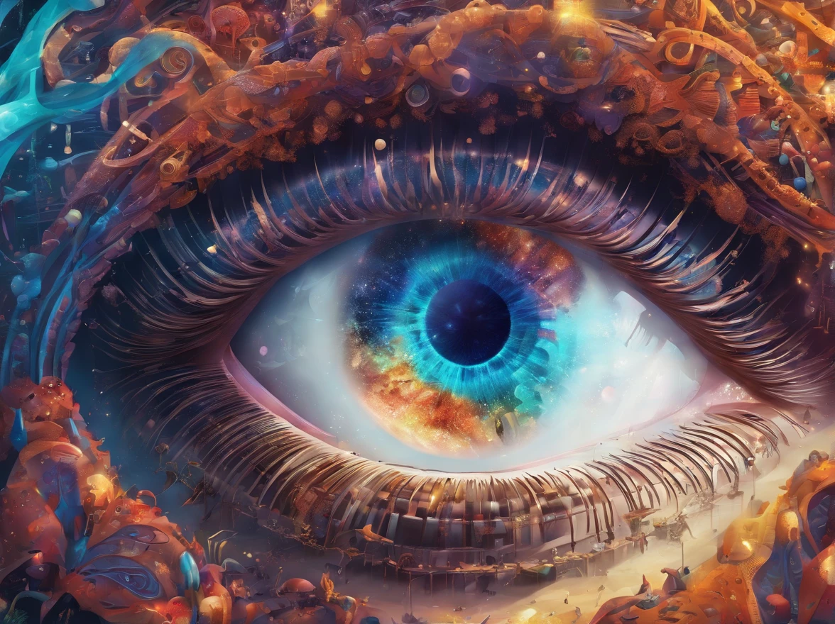 Arcange divin cosmique, Des yeux clairs brillants, Biomechanical, odd, casual, ou , cosmos ,majestueux, Very bright colors, Light particles, with bright light, Mshiff, Art du papier peint, UHD wallpaper
