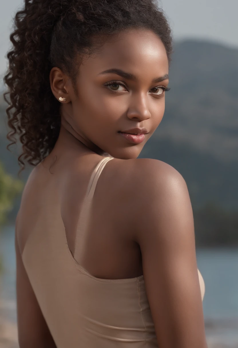 ((Dark African skin, Very deep ebony skin)), ((Its beauty is undeniable)), ((Excited cute face)), ((Hyper detailed perfect eyes,)), ((pose mignonne)), ((Langue sortie)), ((Seductive )), sexy, bare , nsfw , ((Afro ponytail with long African curly hair,)), (( peau)), ((debout, vue de face)), ((toucher ses propres jambes dans une pose sexy)), ((dehors, Ville publique)), Sharp Focus CGI, photoreallistic, High detail, Realstic, Masterpiece, absurdes, Best quality, Hdr, High quality, high-definition, Extremely detailed, 8k wallpaper, Intricate details, 8K UHD, Full-HD, (photo realist:1.2), contraste, intense illumination, lighting cinematic, natural lighting, veilleuse, Nuit, Illumination globale, occlusion ambiante, Young African girl from 27 to 18 years old, light chocolate tan, 5.Fille de 6 pieds de haut, a bit athletic, 200 livres, Bras de taille moyenne, medium-sized shoulders and neck, taille moyenne taille et ventre, arched thorn, very large curves, seins moyen, very large and wide hips, very large thighs, veaux de taille moyenne, corps entier visible, finely detailed skin, highly detail eyes, Very detailed nose, very detailed lips and mouth, extremely delicate and beautiful, Amazing, mise au point nette, (lighting cinematic), softlighting, Angle dynamique, ultra highres, Masterpiece, Best quality, (photoreallistic:1.4, Realstic), highly detailed CG unified 8K wallpapers, Regarder le spectateur, (Skin HQ:1.4), 8K UHD, softlighting, ombres profondes, DSLR, Kodak Ektar 100, Fujifilm XT3, F4, 1/800s, Normes ISO 100, High-quality RAW, grain du film, Ultra resolution 8K--AR 85:107