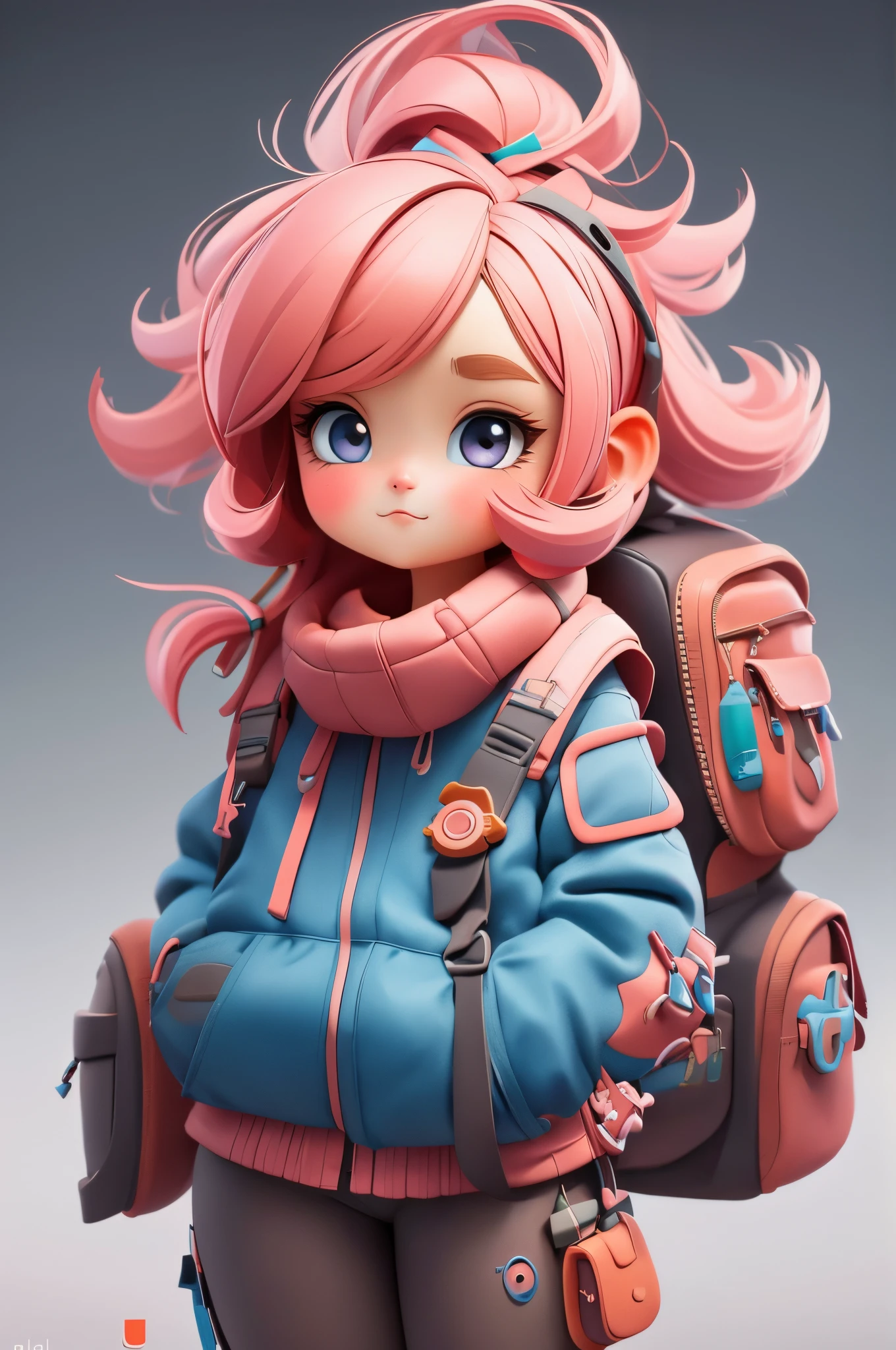 Cartoon girl carrying a backpack, Cute and detailed digital art, lovely digital painting, cute cartoon character,3 Rendering,3D cartoon character, adorable digital art, cute character, Highly detailed character design, lovely art style, with dynamism, Cute cartoon style, high quality character design, Cartoon Art Style,((Vibrant colors,HighDynamicRange,hyper HD,Studio lighting,Ultra-fine painting, Focus sharp, physically-based renderingt, Extremely detailed description, professional, Complicated details, a hologram, The background is clean and simple
