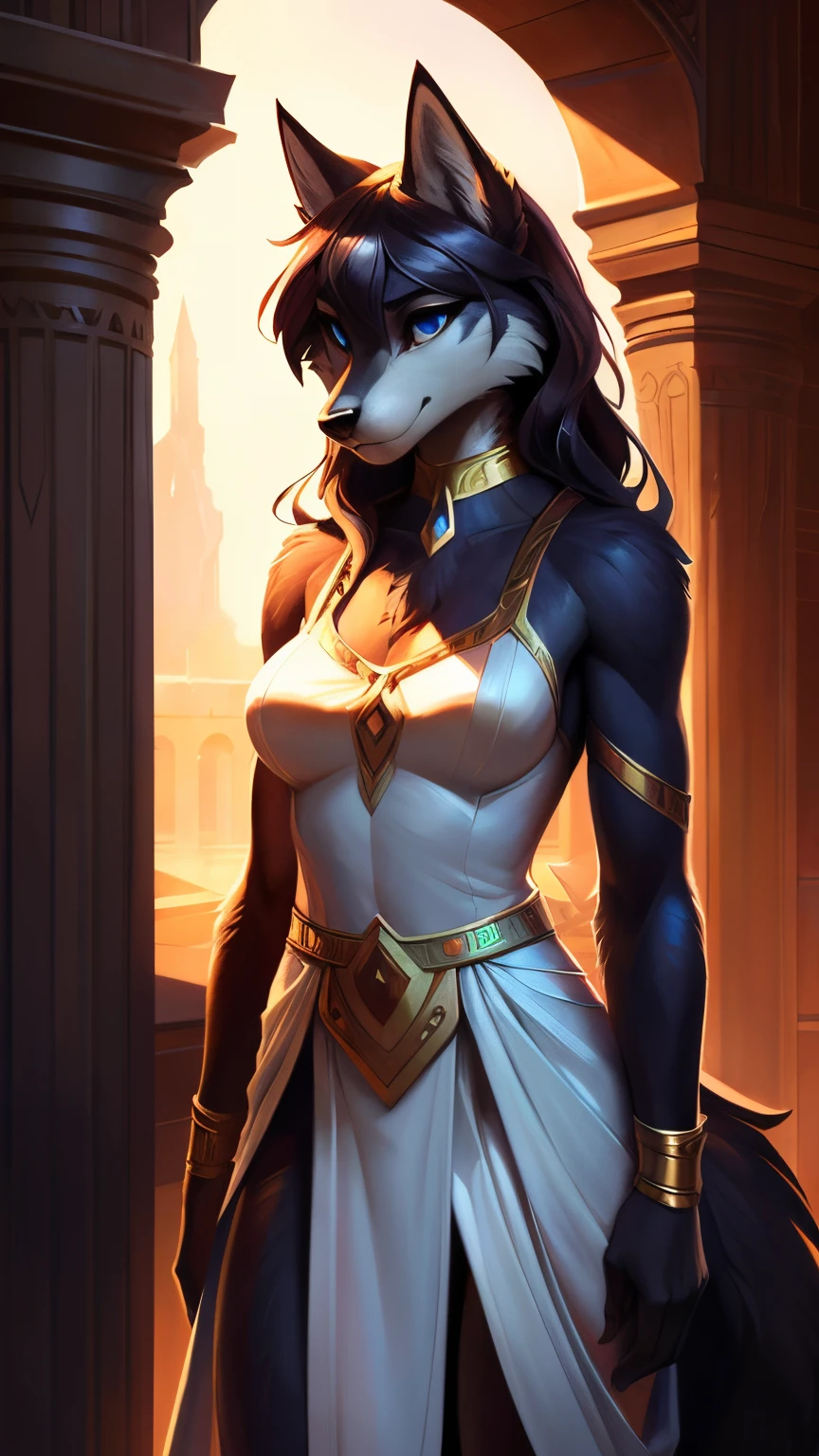 Sexy Greek goddess but as a furry wolf girl, uploaded on e621, by Pixelsketcher, by Bayard Wu, by Thomas Benjamin Kennington , by Einshelm, solo anthro, (( Portrait)), BREAK, (detailed Bonifasko lighting), natural goddess, (Detailed fur), (detailed skin), BREAK, Athena, (Cinematic lighting), ((Detailed background)), (half body shadow), [Backlighting], [crepuscular ray], [Detailed ambient light], (higher wildlife feral detail), [sharp-focus], (shaded), ((Masterpiece), long wavy hair, fit body, Fluffy wolf, Wavethesallow Face, furry fantasy art, anthro art, commission for high res, Furry art, pov furry art, Sakimichan is beautiful, perfect eyes, toned abbs, Masterpiece, Best Quality, Detailed image, Bright colors, Detailed Face, perfect  lighting, Perfect shadows, Perfect eyes, focus on girl, Hourglass body, shiny body, legs focus, Ears last year, wolf Girl, Fluffy, fluffy woman, Body fur, Animal nose, muzzle, two-toned fur, (Best Quality:1.2), (illustartion:1.2), (Cinematic lighting:1.3), Detailed fur,
