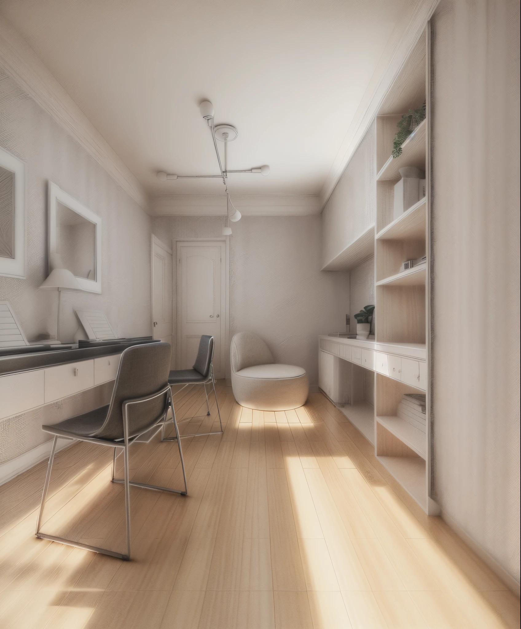 a drawing of a room with a piano and a table, single point perspective, 3 d point perspective, 2 point perspective, 1-point perspective, one point perspective, deep 3 point perspective, 2 - point perspective, point perspective, 5 point perspective, flat linework, extreme three point perspective, one-point perspective, two point perspective