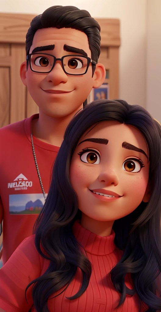 a close up of a hispanic man and a hispanic woman posing for a picture, profile photo, snapchat photo, profile pic, alanis guillen, instagram, violet myers, taken in the early 2020s, profile image, profile picture, very very low quality picture, headshot profile picture, 📷 mungojerrie and rumpleteazer, raytrayced, wearing solid black shirts, she has eyeliner
