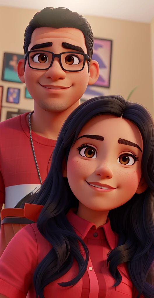 a close up of a hispanic man and a hispanic woman posing for a picture, profile photo, snapchat photo, profile pic, alanis guillen, instagram, violet myers, taken in the early 2020s, profile image, profile picture, very very low quality picture, headshot profile picture, 📷 mungojerrie and rumpleteazer, raytrayced, wearing solid black shirts, she has eyeliner