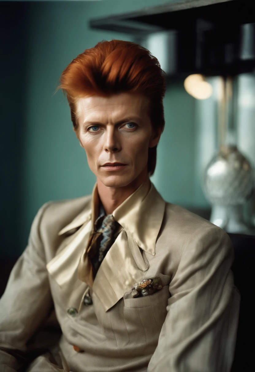 A photo of Bowie sketching in a quaint cafe,original,David Bowie had a distinct and versatile physical appearance that evolved over the course of his career. While it's difficult to capture the full scope of his appearance in a single description, here are some general features that were often associated with Bowie:
1. Facial Features: Bowie had a unique facial structure that included high cheekbones and a well-defined jawline. His eyes were often described as piercing and captivating, with one of his pupils appearing permanently dilated due to anisocoria, a condition resulting from a childhood injury. His eyebrows were expressive and often arched, adding to his overall intensity.
2. Hair: Bowie's hair was an important element of his ever-changing image. He experimented with various hairstyles, colors, and lengths throughout his career. He was known for sporting different colors, including red, blonde, and variations of brown. Bowie's hairstyles ranged from the iconic Ziggy Stardust red mullet to shorter, slicked-back styles during his later years.
3. Physique: Bowie had a slender and lean physique. He possessed a graceful and elegant presence, which he often accentuated through his dynamic stage performances and expressive gestures. While not particularly muscular, his physicality exuded a sense of energy and fluidity.
4. Fashion and Style: Bowie was a fashion icon, and his style was as eclectic as his music. He effortlessly blended elements from various subcultures, eras, and genres. From glam rock-inspired costumes to tailored suits and avant-garde ensembles, Bowie embraced a wide range of fashion choices. He had a penchant for bold and innovative designs, often incorporating theatrical elements into his wardrobe.
5. Androgynous Appearance: Bowie's androgynous appearance was a significant aspect of his image. He challenged traditional gender roles and norms, embracing a sense of fluidity and blurring the lines between masculine and feminine aesthetics. His ability to embody both masculine and feminine characteristics contributed to his allure and made him an icon of gender-bending fashion.
It's important to note that these descriptions provide a general overview of David Bowie's physical appearance, but they do not fully capture the breadth and depth of his transformative image. Bowie was a master of reinvention, and his ever-changing looks were an integral part of his artistic expression and his ability to captivate audiences.
David Bowie's physical appearance went through various transformations throughout his career, as he often adopted different personas and styles. Here are some notable descriptions of Bowie's appearance during different periods:
1. Ziggy Stardust Era (Early 1970s): One of Bowie's most iconic looks was during his Ziggy Stardust era. He sported vibrant red hair, which was styled into a distinctive mullet. He often wore bold, theatrical makeup, including a lightning bolt across his face, emphasizing his androgynous and otherworldly persona. His costumes were flamboyant and futuristic, featuring metallic jumpsuits, platform boots, and colorful accessories.
2. Thin White Duke Era (Mid-1970s): During the Thin White Duke era, Bowie adopted a more refined and elegant appearance. He had blonde hair, which he usually wore slicked back or combed to the side. His fashion choices were sleek and sophisticated, often showcasing tailored suits, crisp dress shirts, and ties. This period reflected a more minimalist and sophisticated aesthetic.
3. Berlin Trilogy Era (Late 1970s): In the late 1970s, Bowie's appearance during the Berlin Trilogy phase reflected a more subdued and avant-garde style. He had short, cropped hair with a slightly disheveled look. His fashion choices leaned towards a mix of casual and experimental, with a preference for dark colors, oversized coats, and unconventional combinations of clothing.
4. New Romantic Era (Early 1980s): During the New Romantic era, Bowie embraced a more flamboyant and glamorous look. He experimented with extravagant hairstyles, including permed or teased hair with vibrant colors. His makeup became more dramatic, with bold colors and exaggerated features. He often wore flamboyant and elaborate outfits, featuring ruffled shirts, sparkly jackets, and accessories like scarves and hats.
5. Later Years (1990s and 2000s): In his later years, Bowie's appearance became more refined and mature. He often had shorter, styled hair, with colors ranging from blonde to salt-and-pepper gray. His fashion choices varied, but he often opted for tailored suits, crisp shirts, and fashionable jackets. He embraced a more casual yet sophisticated style, showcasing his timeless and ageless charm.
It's important to note that David Bowie's appearance was not limited to these descriptions, as he constantly reinvented himself and explored different looks throughout his career. His ability to transform his appearance was an integral part of his artistic expression and contributed to his status as a fashion and style icon.
Most known is his Ziggy Stardust Era Look., male