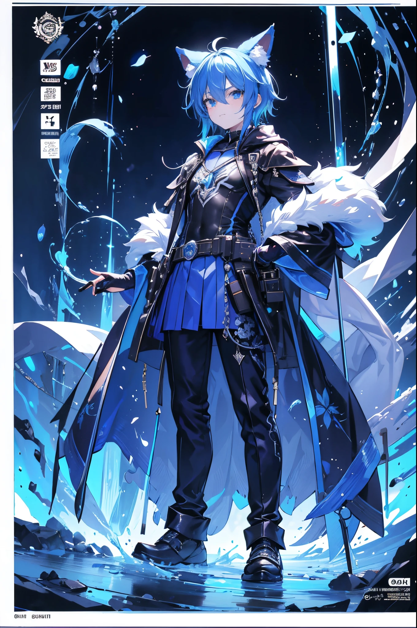 (in 8K, hight resolution, ultra-detailliert), ((Two men)), stare at each other, comic book character, concept art by Kanbun Master, Pixiv Contest Winner, furry art, detailed fan art, official fan art, [ Character Design ], Nice art style, danbooru and artstation, Beautiful detailed digital art, Beautiful, interval, [ conceptual art ]!!, great character design, cool character, cool artwork, Animal ears, florals