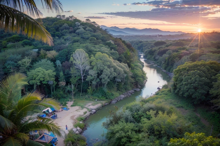 ((top-quality、in 8K、masterpiece:1.3、Raw photo))、Super high quality photos, A super-luxury long limousine car running through the tropical jungle、No people in the picture、(Photorealistic: 1.4), (hyper realisitic: 1.4), (Realistic: 1.3), (Smooth lighting: 1.05), (Improved film illumination quality: 0. 9), 32K, (Quality Improvement: 1.4), (Realistic texture of the highest quality: 1.4), Cinematic lighting、Aerial views of the vast tropical jungle, No people in the picture、((Aerial Photography))