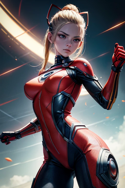 superhero Ant Man Cassie Lang, red costume, helmet, combat stance, highly detailed, vibrant appearance, creative behavior, extremly detailed, imaginative, sensual, spontaneous, highest quality, skin texture, intricate details, (cinematic lighting), RAW photo, 8k, masterpiece,best quality,ultra-detailed,very detailed illustrations,extremely detailed,intricate details,highres,super complex details,extremely detailed 8k cg wallpaper,