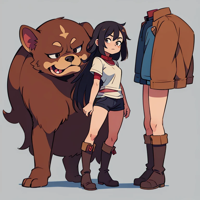 Human-dog hybrid. full length image, boots should be visible.