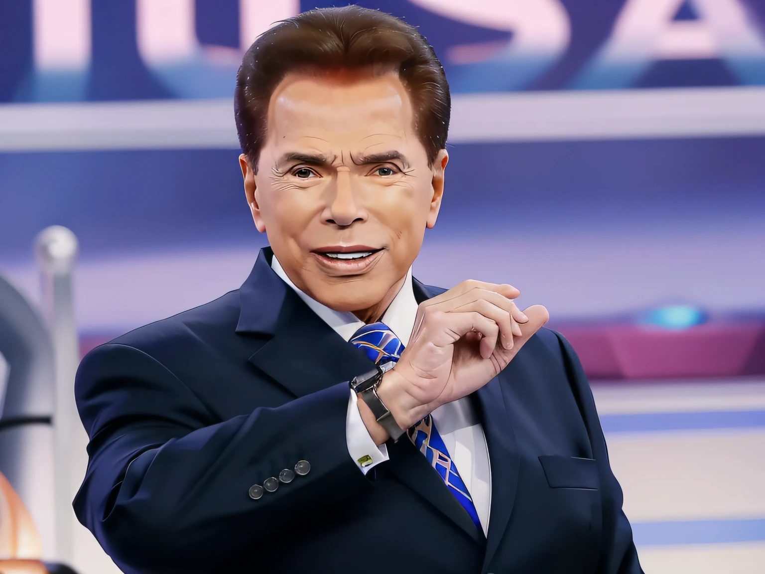 Man in suit and tie holding a watch, silvio santos, Eddie Del Rio, Kenneth Copeland, Scott Buoncristiano, photograph credit: AP, Schwarzenegger, joe botardo, Frank Frazeta, EUA, Ricardo Taddei, Miguel Pangrazio, Davi A, Novo, Sidney Lugo, here's johnNEW, ele tem cerca de 7 0 anos de idade