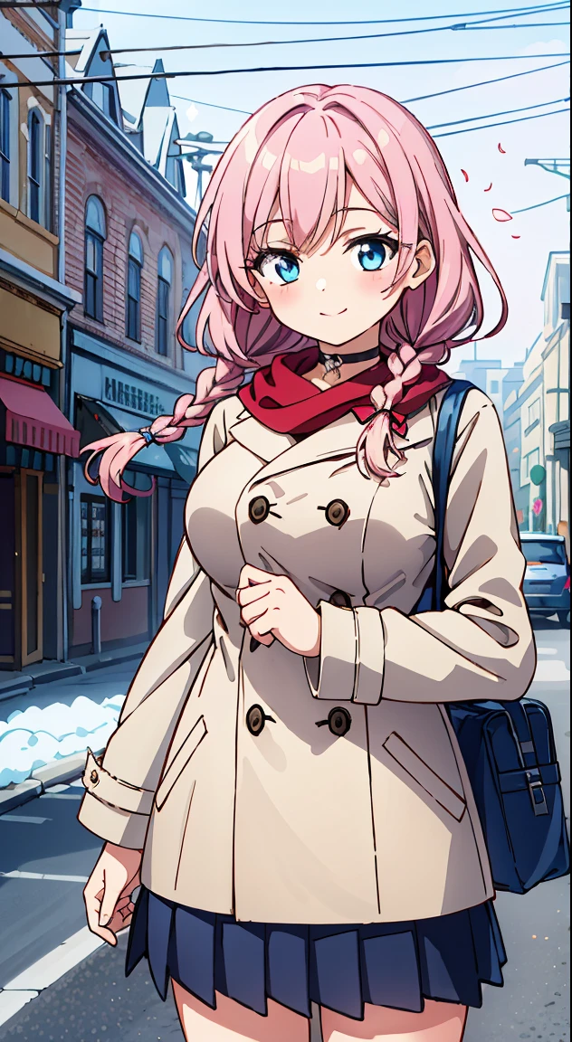 (Absurd realistic structure details),(High resolution complex and detailed text quality),(High-resolution microstructure,High Poly 3D Rendering Correction),Methods of geometry,Careful explanatory anatomy,
BREAK,
1 beautiful girl, ( girl),Solo,(Cute:1.5),(Chibi:0.6),(kawaii:1.5),(Lori:0.5),BREAK,(17 years oldautiful girl,Very detailed,colourfull,highest details,Clear skin,Beautiful skin,Shy,Very detailed,colourfull,highest details,BREAK,Clear skin,Beautiful skin,Shy skin,BREAK,{Heterochromia,blue eyess,verd s eyes,PUPILS SPARKLING:1.5},star eye silhouette,BREAK,(Pink hair, Medium length:1.4),(Twin braids,A little curly hair,Princess Cut, crossed bangs:1.3),(Big breasts,Beautiful breasts,Large breasts:1.5),(long eyelashes, Double eyelids:1.2),Solo,gleaming skin, Clear skin, Beautiful skin,(best quality face),(Top quality glowing eyes), (The best smile,Doya face:1.45), BREAK (Pink Theme:1.4), (Vivid colors:1.3), ( Winter clothes,Long sleeves) (Skirt, Black skirt, Pleated skirt ), Miniskirt, ( coat ),School bag,Handbag,Shoulder bag,Effect of giving shine to hair, Soft smile, (Closed eyes:0.7), White coat,Looking at Viewer, Sparkle effect, random colored petals, Many petals, Fluttering petals, prismatic effects,
BREAK,(day), Standing,a closed mouth,(architecture, building, Choker, city, Cityscape, Outdoors, building, city,lamp post, Power lines, scarf, skyporn, Snow, Solo, utility pole, Winters:1.55), Waterfall,depth of fields,
BREAK,wakame,wakame,wakame,(Cowboy Shot:1.4),
BREAK,(Blurry background:1.3),(absurderes, hight resolution, Super Detail Art),cel shading,Clear Color, Lonely optical effect, Beautiful pictures, Bright glow, mystic atmosphere,(Close-up of girl:1.1), Mystical light particle effect,manga influence, clean line drawings,