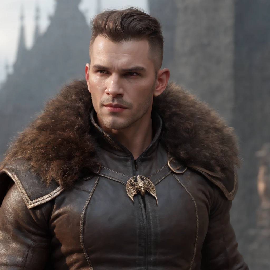 (Professional 3D Rendering:1.3) ng (realisitic:1.3) Photos of the most beautiful works in the world,male uncle,short beard,strong body,Slightly fat big,short dark hair, short-hair, thick arm muscles, thick leg muscles, bbw, strong, fat middle aged man, FULL BODYSHOT, medium hair shaved sides, strong, Muscular, Large protrusions, It features a soft, shiny male hero., ((Epic Hero Fantasy Muscle Man Rough and wet hero Angry look with long hair, short beard, Make a ferocious face in a dynamic pose, Fantastic location, majestic cluttered environment)), Full-body 8K Unity Render, action shot, Skin pores, very dark lighting, Heavy shading, detailed, Detailed face, (lively, photograph realistic, realisitic, Dramatic, Dark, Sharp focus, 8K), (Old leather garments damaged by weathering:1.4), ((((Wearing fur)))), (intrikate:1.4), Decadent, (highly detaild:1.4), digital painting, rendering by octane, Art Station, concept-art, silky, Sharp focus, Illustration, Art germs, (Roysh:0.23), Wlop Ilya Kuvshinov, Greg Rutkowski and Alphonse Mucha Gracias, (Global Illumination, Studio Light, Bolchetic Light), Heavy rain, Floating particles, villainess, Fantasy, elf, full bodyesbian, ((Dark and ancient city background:1.3)),CG Society,Art Station