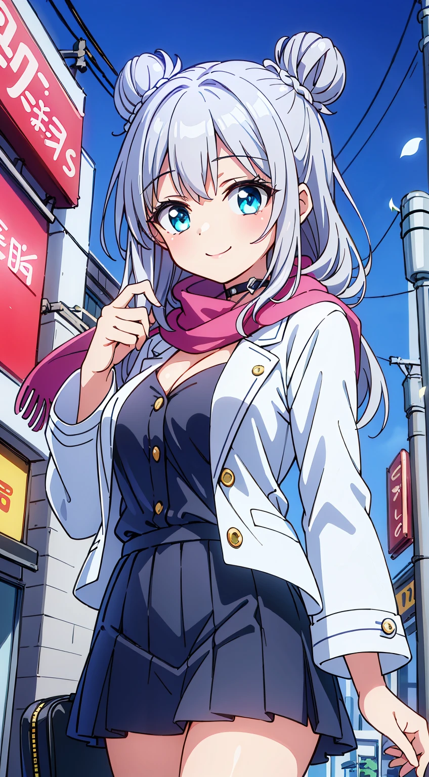(Absurd realistic structure details),(High resolution complex and detailed text quality),(High-resolution microstructure、High poly 3 boobs D rendering correction),Methods of geometry,Careful explanatory anatomy,
BREAK,
1 beautiful girl, 1girl in, (Cute:1.5),(Cool:0.8), (Beauty:1.5),(Chibi:0.5), (17 years old girl), (girl, Older sister, Unclear, Beautiful face of Japan:1.2) BREAK, (A detailed eye,Tsuriformes:1.2),(Silver hair,Long hair in a bun,Deco:1.8), star eye silhouette, (long eyelashes, Double eyelids:1.2), cleavage, ,Swaying udder, Clear skin, Beautiful skin, Shy, Erect ,Clear skin, Beautiful skin, Shy, gleaming skin,(best quality face),(Top quality glowing eyes),(The best smile,Doya face:1.45), BREAK (Pink Theme:1.4), (Vivid colors:1.3), ( Winter clothes,Long sleeves) (Skirt, Black skirt, Pleated skirt ), Miniskirt, ( coat ),School bag,Handbag,Shoulder bag,Effect of giving shine to hair, Soft smile, (Closed eyes:0.7), White coat,Looking at Viewer, Sparkle effect, random colored petals, Many petals, Fluttering petals, prismatic effects,
BREAK,(day), Standing,a closed mouth,(architecture, building, Choker, city, Cityscape, Outdoors, building, city,lamp post, Power lines, scarf, skyporn, Snow, Solo, utility pole, Winters:1.55), Waterfall,depth of fields,
BREAK,wakame,wakame,wakame,(Cowboy Shot:1.4),
BREAK,(Blurry background:1.3),(absurderes, hight resolution, Super Detail Art),cel shading,Clear Color, Lonely optical effect, Beautiful pictures, Bright glow, mystic atmosphere,(Close-up of girl:1.1), Mystical light particle effect,manga influence, clean line drawings,