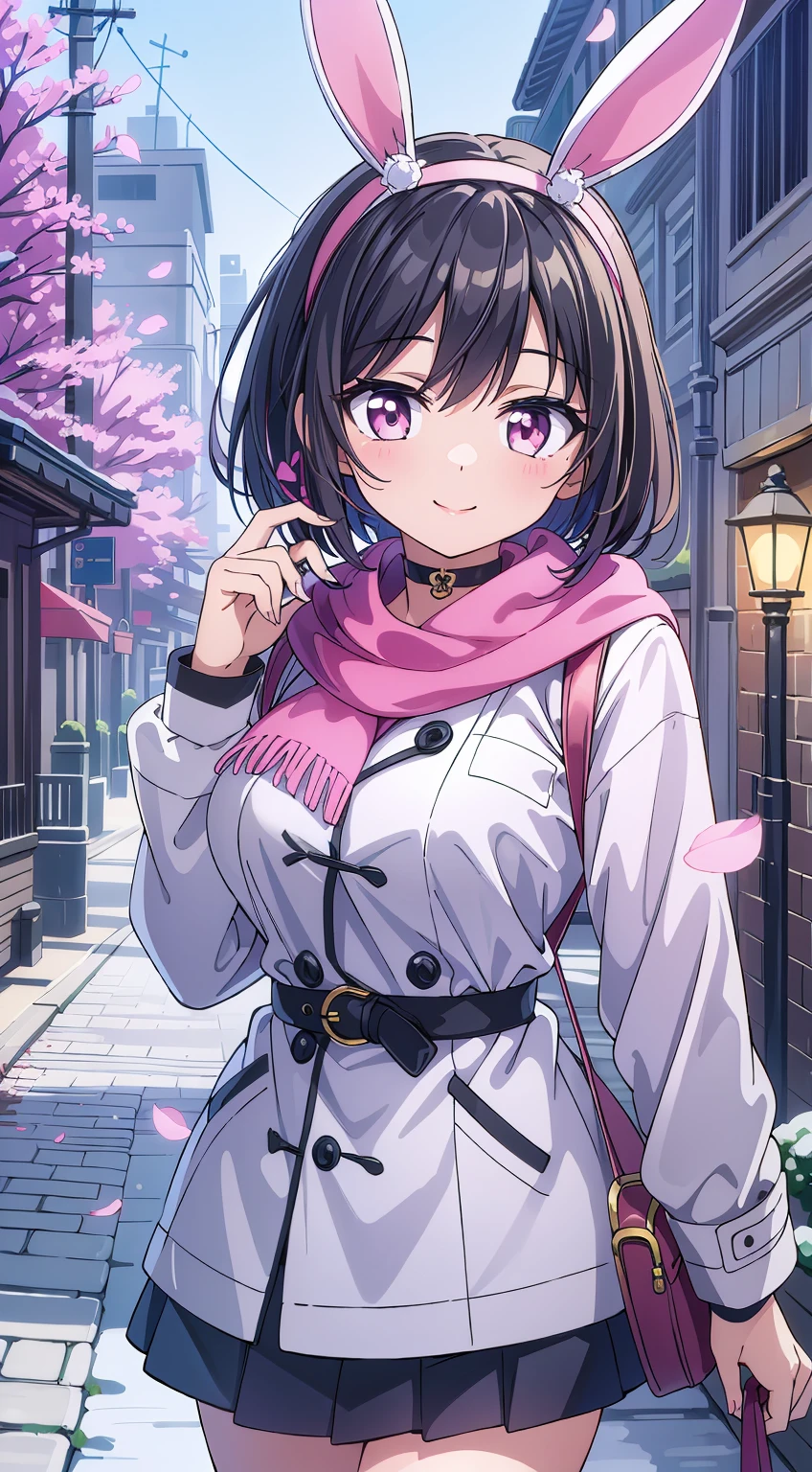 (Absurd realistic structure details),(High resolution complex and detailed text quality),(High-resolution microstructure、High poly 3 boobs boobs D rendering correction),Methods of geometry,Careful explanatory anatomy,
BREAK,
1 beautiful girl, (17 years old girl), Very detailed, colourfull, highest details, 1 beautiful girl, Solo,(Cute:1.5),(Chibi:0.8), (kawaii:1.5),(Lori:0.5),(girl, Cute, Cheerful, Loli face, slightly bulging chest),(A dark-haired,Disheveled short bob,tareme,Pink eyes:1.55),(sano,A smile,Bad face:1.2), (White rabbit ear headband:1.2),Shiny skin,Clear skin, Beautiful skin,(best quality face),(Top quality glowing eyes), (The best smile,Doya face:1.45), BREAK (Pink Theme:1.4), (Vivid colors:1.3), ( Winter clothes,Long sleeves) (Skirt, Black skirt, Pleated skirt ), Miniskirt, ( coat ),School bag,Handbag,Shoulder bag,Effect of giving shine to hair, Soft smile, (Closed eyes:0.7), White coat,Looking at Viewer, Sparkle effect, random colored petals, Many petals, Fluttering petals, prismatic effects,
BREAK,(day), Standing,a closed mouth,(architecture, building, Choker, city, Cityscape, Outdoors, building, city,lamp post, Power lines, scarf, skyporn, Snow, Solo, utility pole, Winters:1.55), Waterfall,depth of fields,
BREAK,wakame,wakame,wakame,(Cowboy Shot:1.4),
BREAK,(Blurry background:1.3),(absurderes, hight resolution, Super Detail Art),cel shading,Clear Color, Lonely optical effect, Beautiful pictures, Bright glow, mystic atmosphere,(Close-up of girl:1.1), Mystical light particle effect,manga influence, clean line drawings,