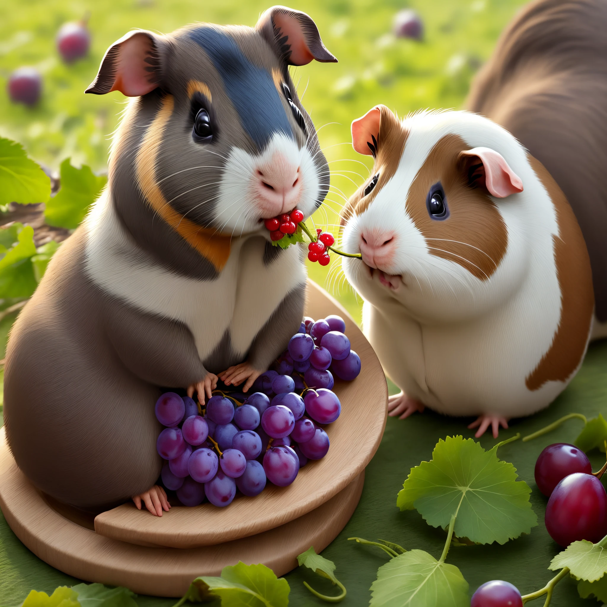 guinea pig eating grapes
