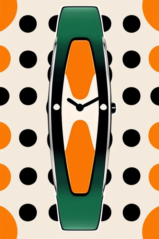 Tile watch, black and white line drawing, cute persimmon pattern, strap in the shape of jade, with persimmon elements, cute, trendy, high-end, orange, bright, with persimmon symbol
Background with persimmon illustration