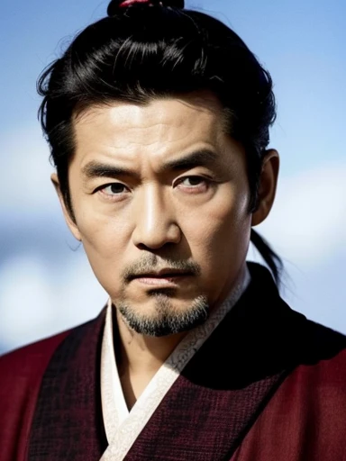 three kingdoms、Han people、Best Quality,  A old man, Solo, Asian, ((Upper body:1.3))、hair in bun、hair tied、Ornament on the head