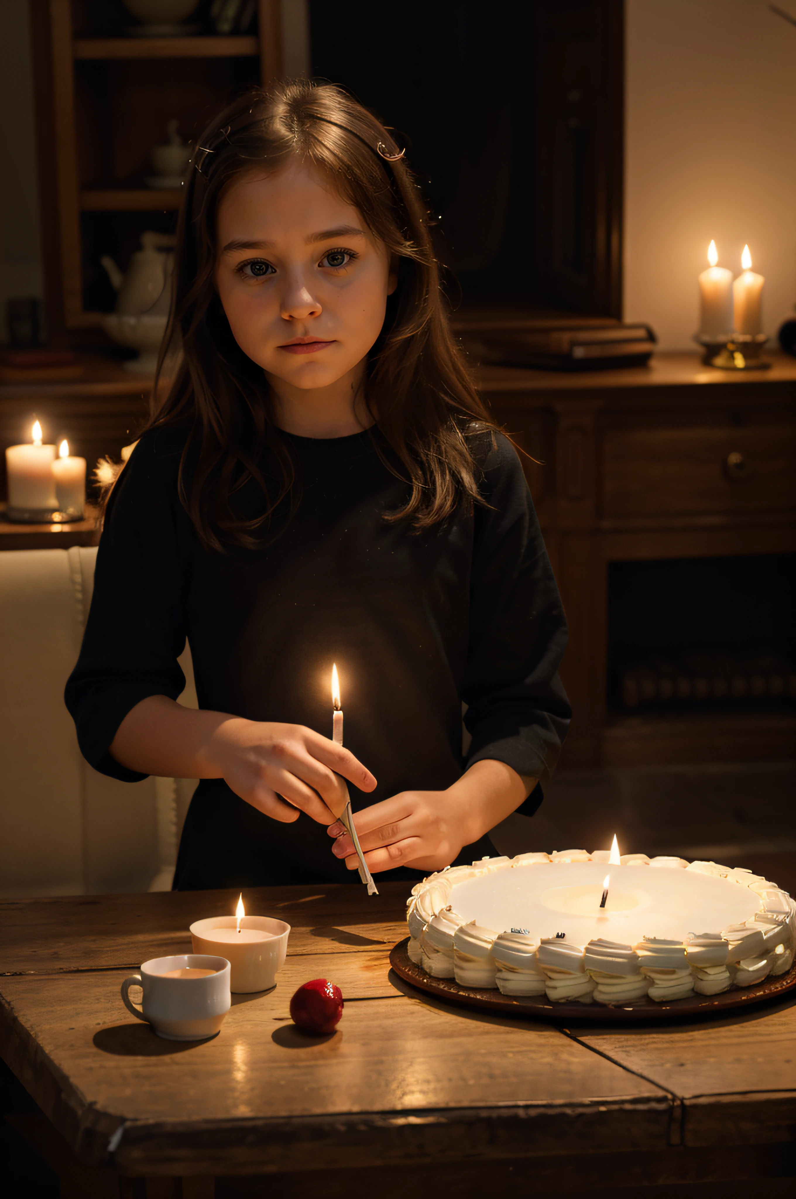 cartoon of Joe Biden holding a cake with a lit candle and a little girl, 4yr old volumetric lighting, shot on Sony A7S III, f/ 9. 0, 1/ 500, sharp focus 64k unsaturated , masterpiece, best quality, ultra detailed.