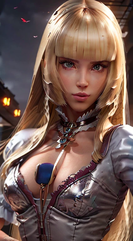 the best possible quality, (Ultra resolution 8K), mulher bonita, cabelo loiro, cabelo longo com franja, A mais linda de todas, cabelo longos, Corpo perfeito, Micro Lingerie, Cute Character Cosplay, rosto detalhado, nariz detalhado, boca detalhado, olhos detalhado