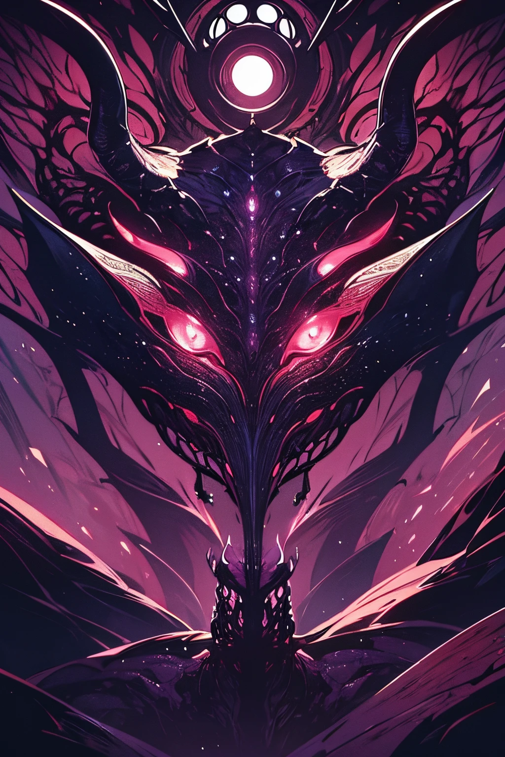 deep color, futuristic, intricate detail, masterpiece, best quality, eldritch horror, alien, deity, color splash, solo