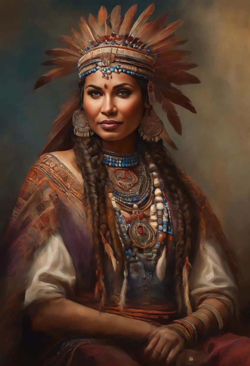 Ultra detailed artistic photography, Magnifique India Apache America, Tee Pee, dehors, feu, chagrin, sexy, dream-like, brillant, backlit, Ombre, huile sur la toile, lisse, ultra high def, 8k, Mise au point ultra nette,  intricate artwork, Flowing clothing, highly detailed, vibratoire, production cinematic character render, ultra high quality model