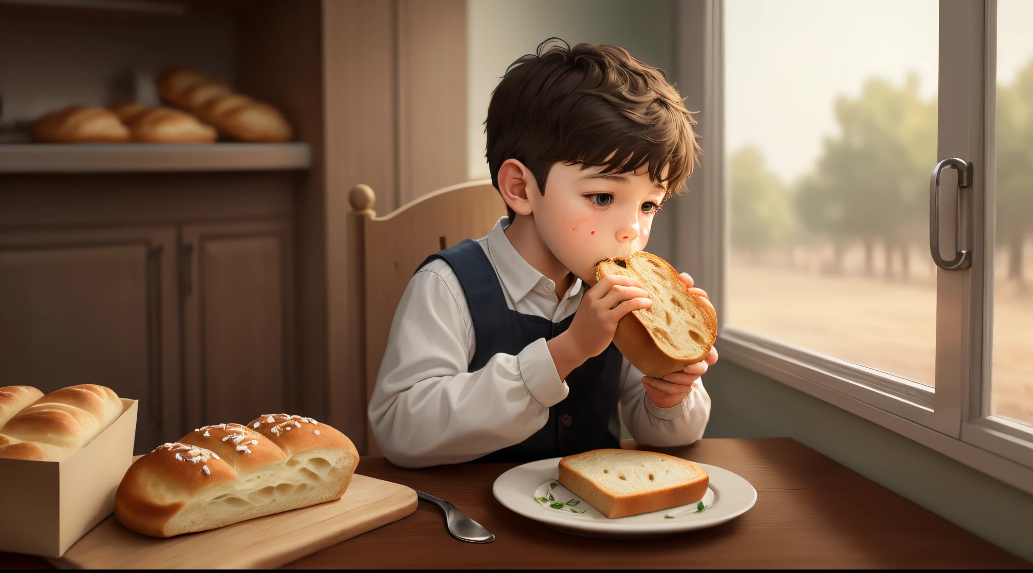 boy eating bread