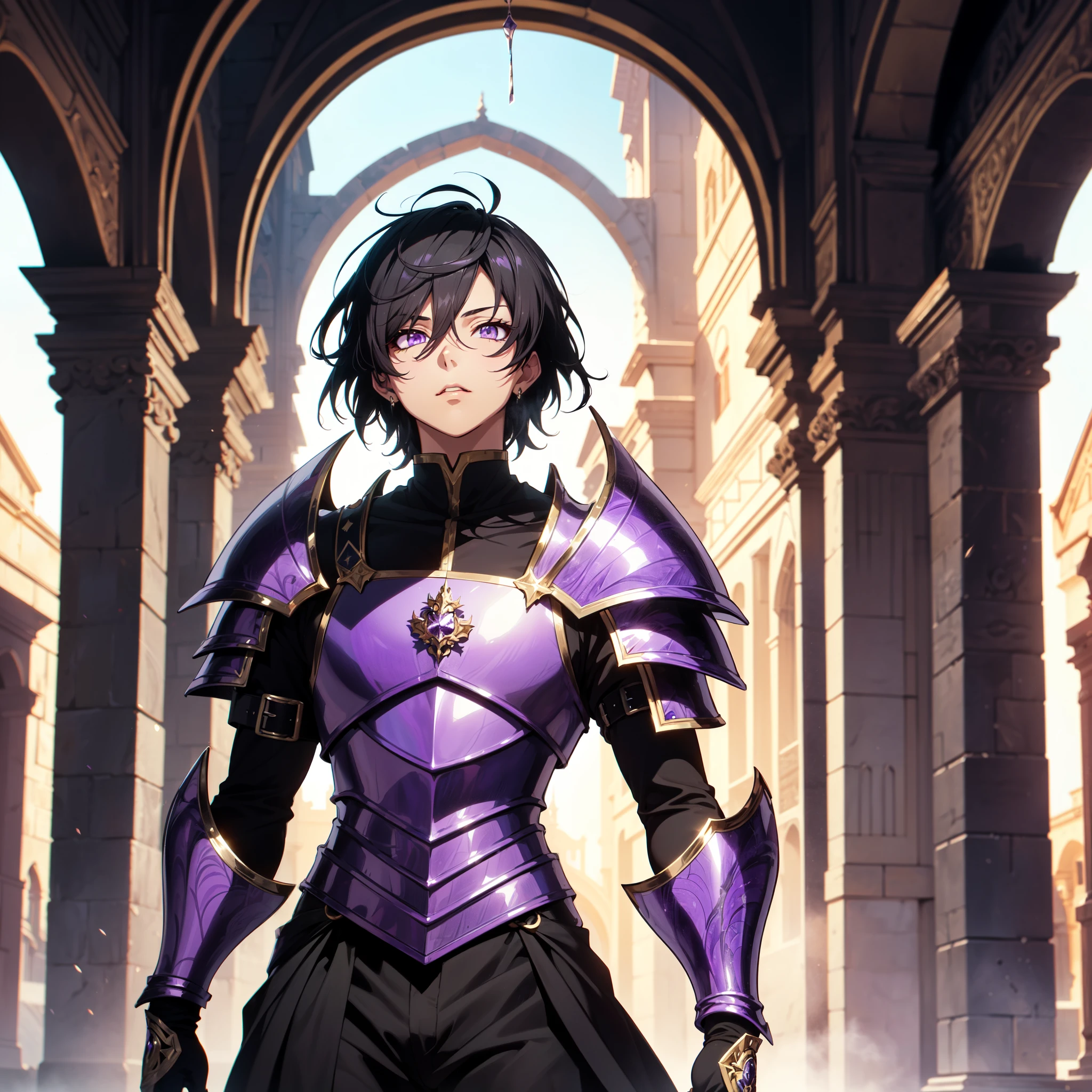 128K Ultra High Definition,
128K Ultra High Quality,
128K Ultra High Resolution,
Best Definition,
Best Quality,
Best Resolution,
Perfectly Detailed,
Perfectly Designed,
Extremely Detailed,
Extremely Designed,
Hyper Detailed,
Hyper Definition,
Hyper Quality,
Hyper Resolution,
Masterpiece,
(((Anime))),
Body Shot,
(((Boy))),
Handsome,
Muscular Body,
(((Black Short Hair))),
(((Purple Eyes))),
(((Hyper Detailed & Perfectly Designed With Ultra High Quality Purple Amethyst Warlord Armor))),
(((Inside Of Medieval Royal Palace Background Scenery))),