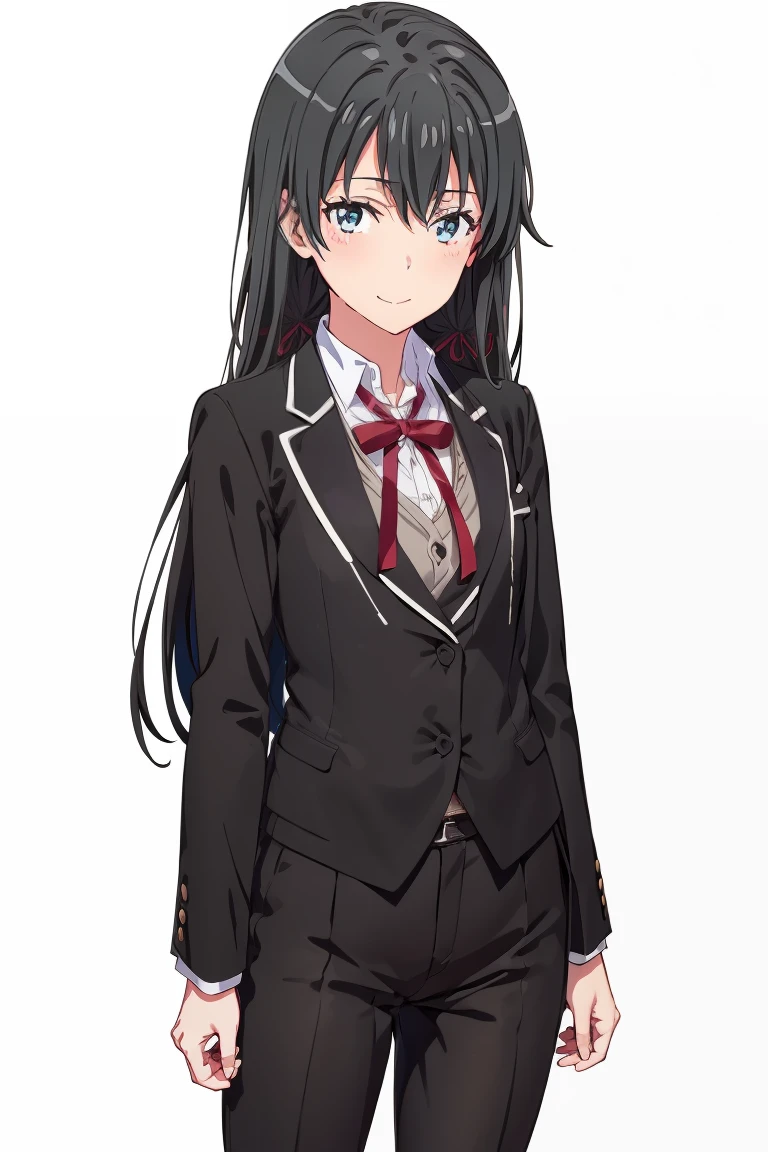 1girl, Illustration of a girl, yukinoshita yukino, view wears a tuxedo tailcoat, standing, ((Anime)) 8k colored