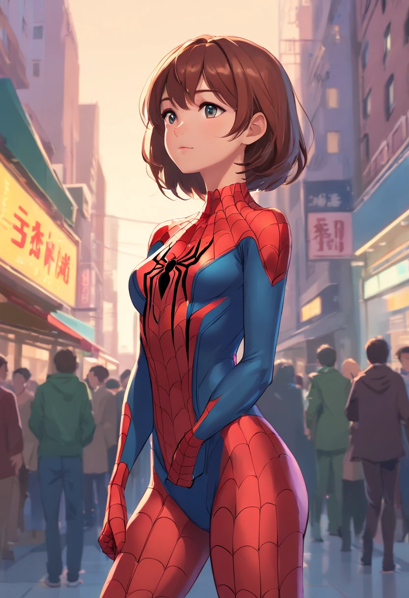 Female version of Spider-Man，Sexy Suit，Feminine Standing，Head All-Inclusive，Without showing your face