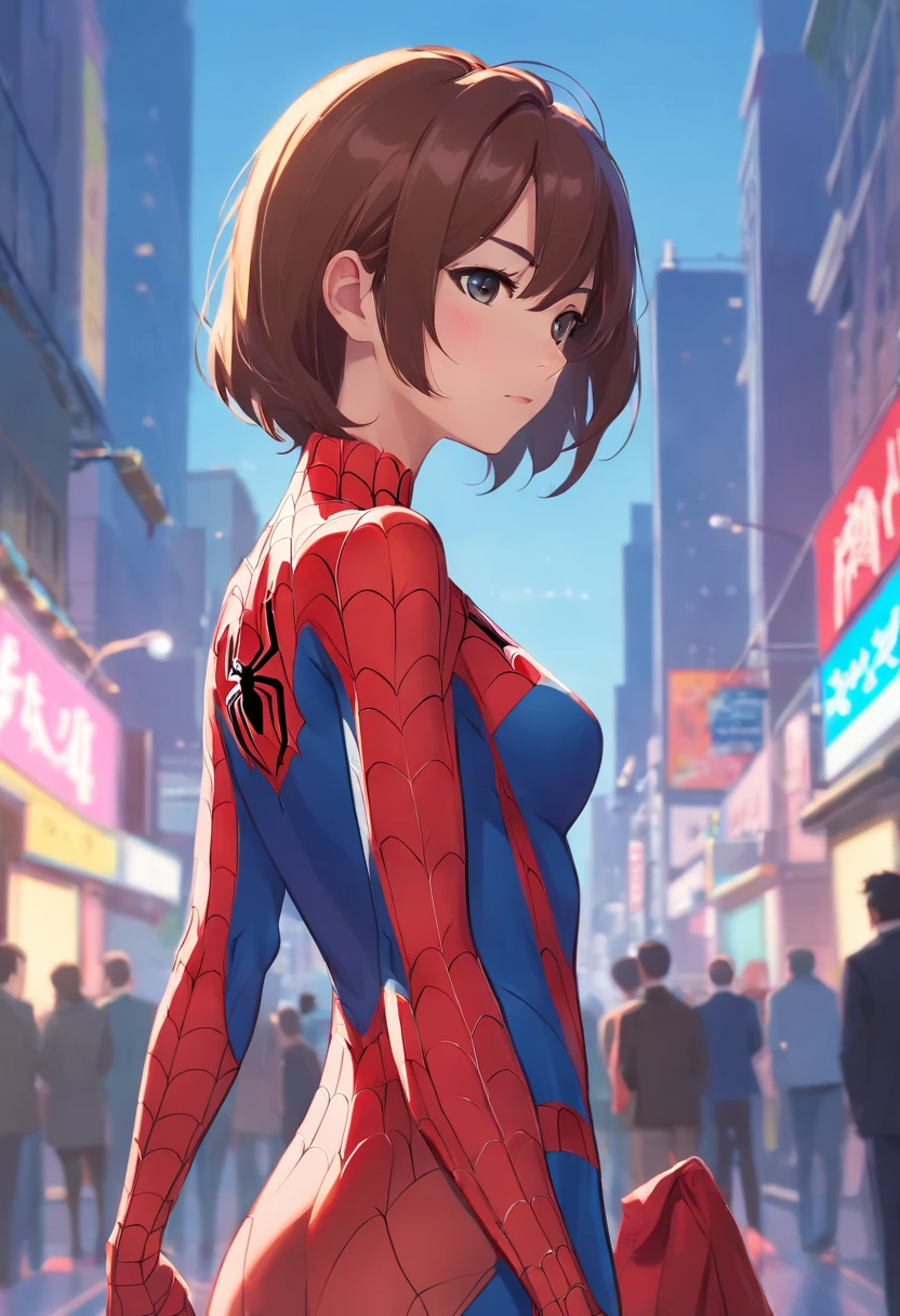 Female version of Spider-Man,Sexy Suit,Feminine Standing,Head All-Inclusive,Without showing your face