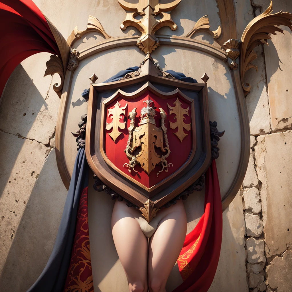 Medieval blazon with a stupid red and white ours