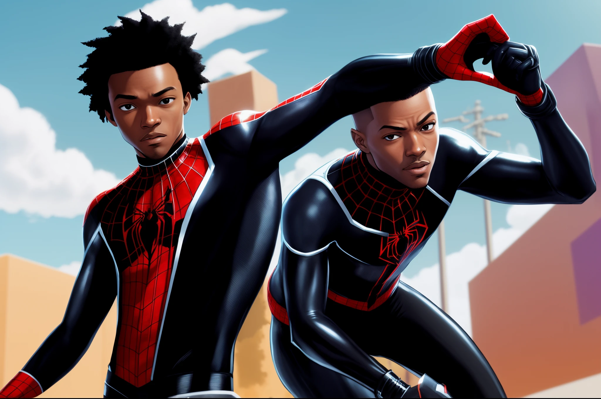Miles Morales saying “Yo, wassup Danger” to Walter White
