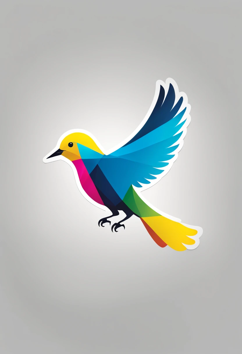Type logo with cmyk colors, using a bird as a symbol, something that refers to creativity and innovation