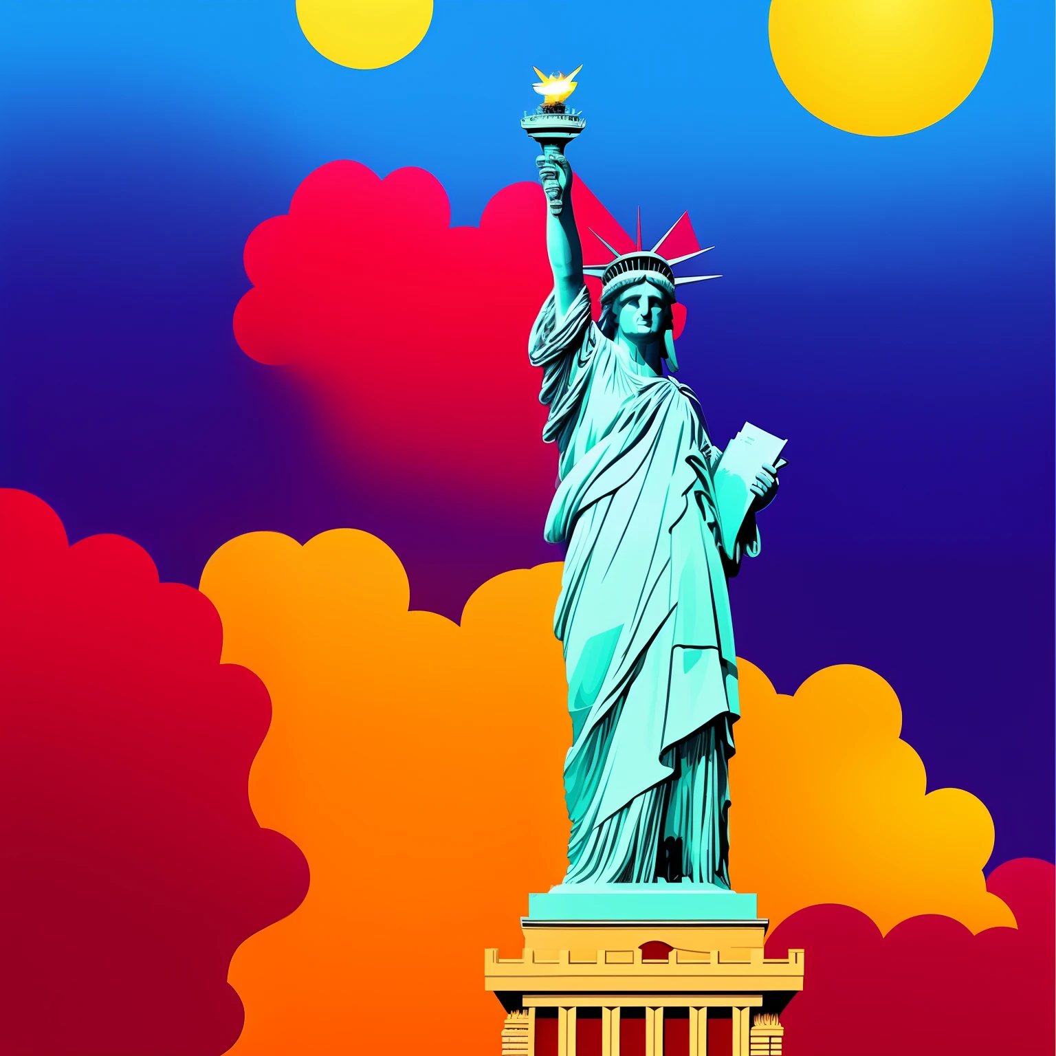 Statue of Liberty in the United States 🇺🇸 in the style of Peter max