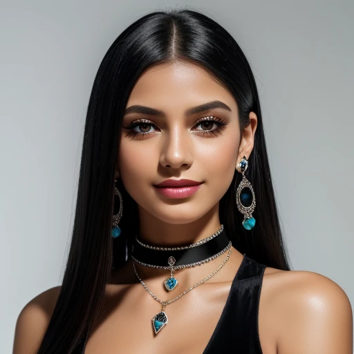 masterpiece,best quality,ultra-detailed,8K,detailed light,detailed shadow,RAW, (detailed skin),(realistic:1.2),
1girl,face,
pilyeon, black nails, jewelry, Long hair, looking at viewer, choker, necklace,piercing, white background, heart, closed mouth, grey eyes, nail polish, simple background, black hair, ear piercing, black choker, smile, eyelashes, lips, hand on own cheek, bangs, bracelet, beads, gem, earrings, fingernails