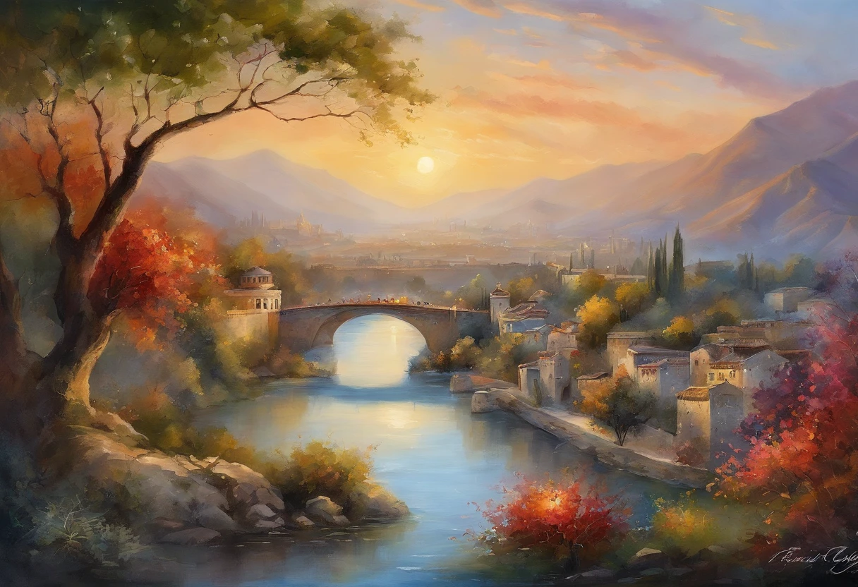 Alafid view of a city with rivers and bridges, Beautifully lit building, Beautiful images, author:Shen Zhezi, stunning images, photography taken during blue hour, sha xi, 城市, hou china, Heaven on earth, Blue Hour Photography, Las vegas, wonderful, Summer evening, Suffocating, screen shot