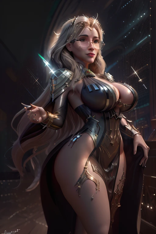mature brazilian woman 30 yearswoman,blonde long hair,hollywood lips,Transparent combination dress, Shimmering,glittering,cystal ornaments,glasses,luxurybackground,sexy pose,smile,bog green eyes,big breasts,oversized breasts,curvyl body,atractive expression,UHD,((masterpiece:1.4)),((cinematic ligth: 1.5)),((sharp focus: 1.2)),Super Realism,unreal engine,CFX,VFX,CGI,megapixel,((fujifilm xt3)),iphone 14 pro max shot,octane render,surrealism,texture overlay,grain addition,resize and crop,curve ajustment,EpicRealism,high details face,high details body,high details suit,intrigate details,insane realism,70mm lenses shot