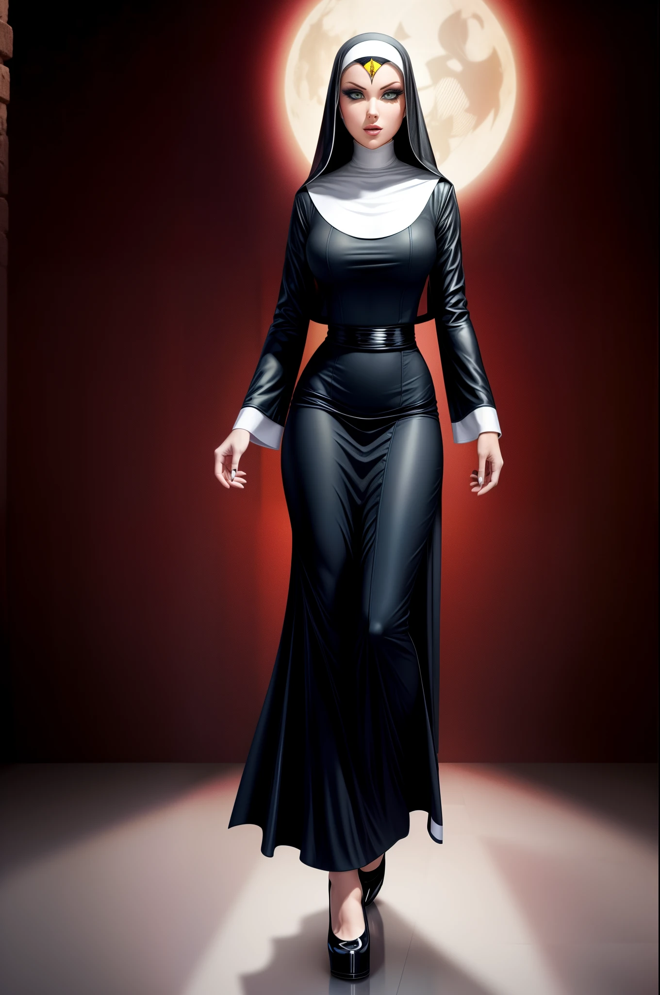 sexy evil nun, full body shot