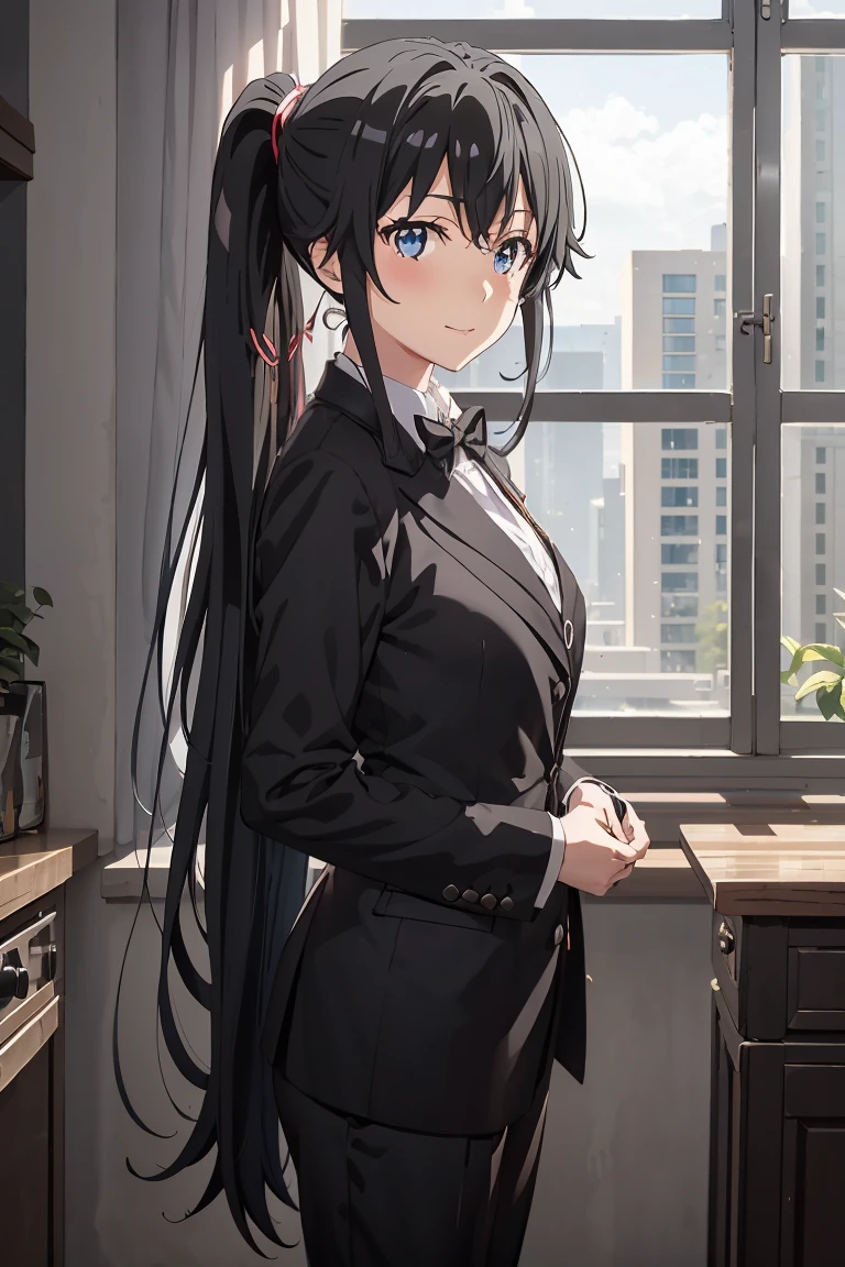 Yukinoshita yukino, 1girl, tuxedo, anime, colored, 8k, ponytail hair