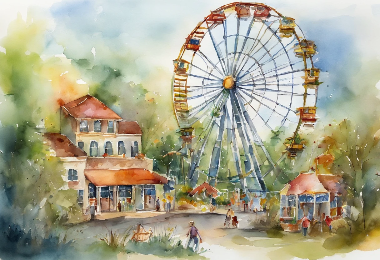 zoo,building,he Ferris wheel,roller coasters