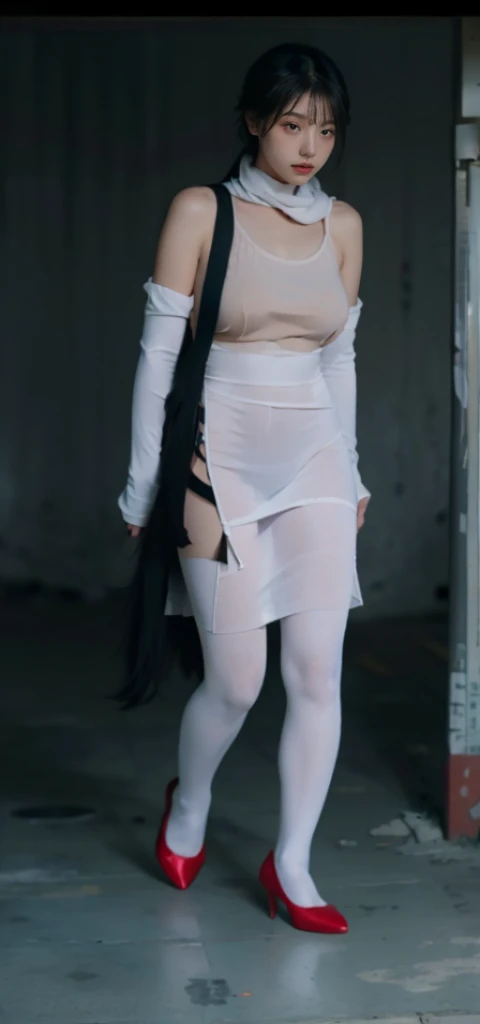 light red dress,red high heel pumps,White ass pantyhose,White stockings,Thick white pantyhose,thick white dance socks,Colossal tits,hip is cocked,super detailing,hyper HD,A high resolution,1080p,Anatomically correct,Acura,body coordination,Portrait photos,Slender thighs,Delicatemakeup,Best quality at best, tmasterpiece, 超A high resolution, RAW photogr, Beautiful and beautiful,deepshadow, (realistically:1.4), full-body composition, Striking perspective.Bare-chested