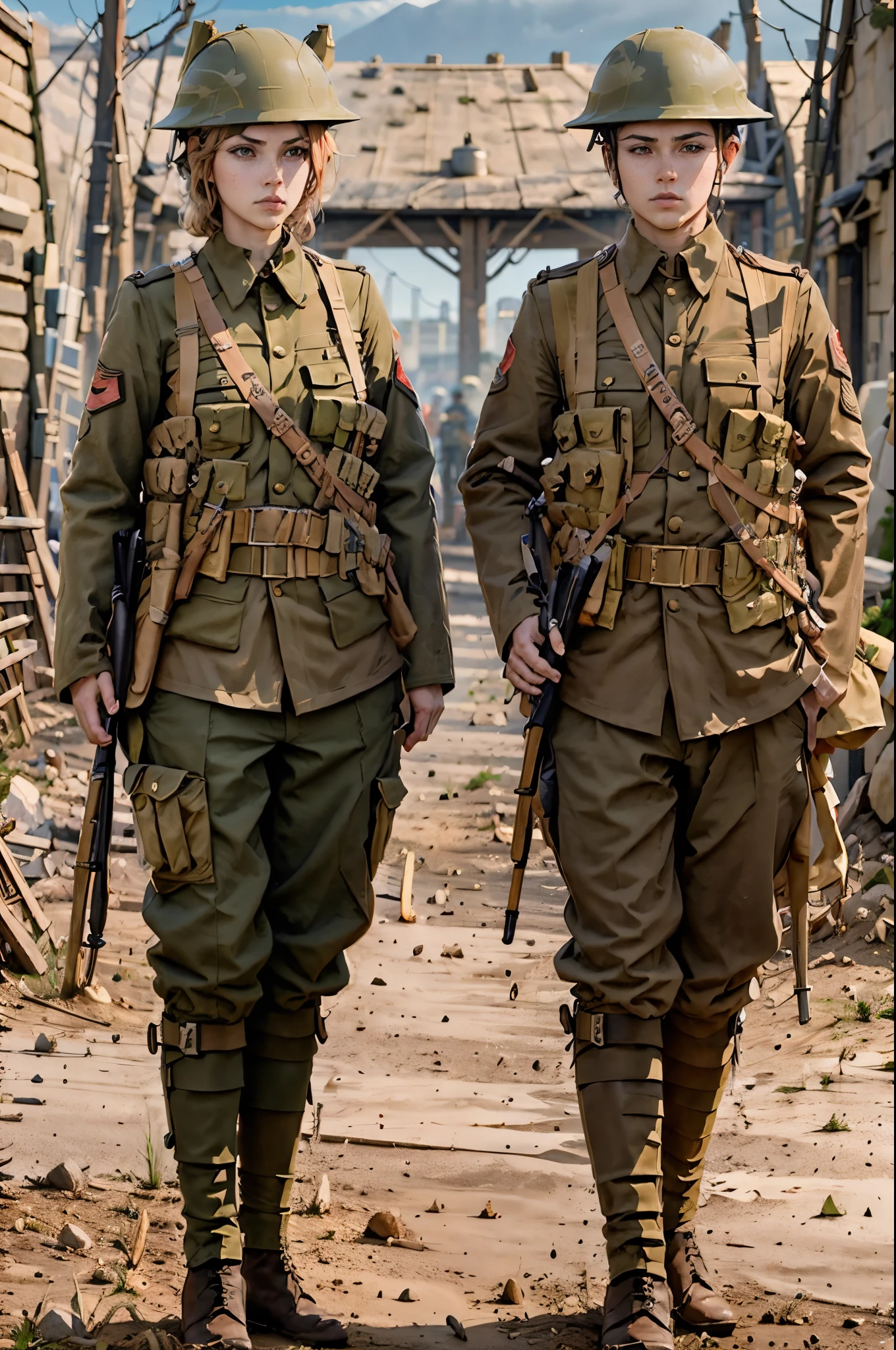 make the female and male  soldier characters face opposite directions