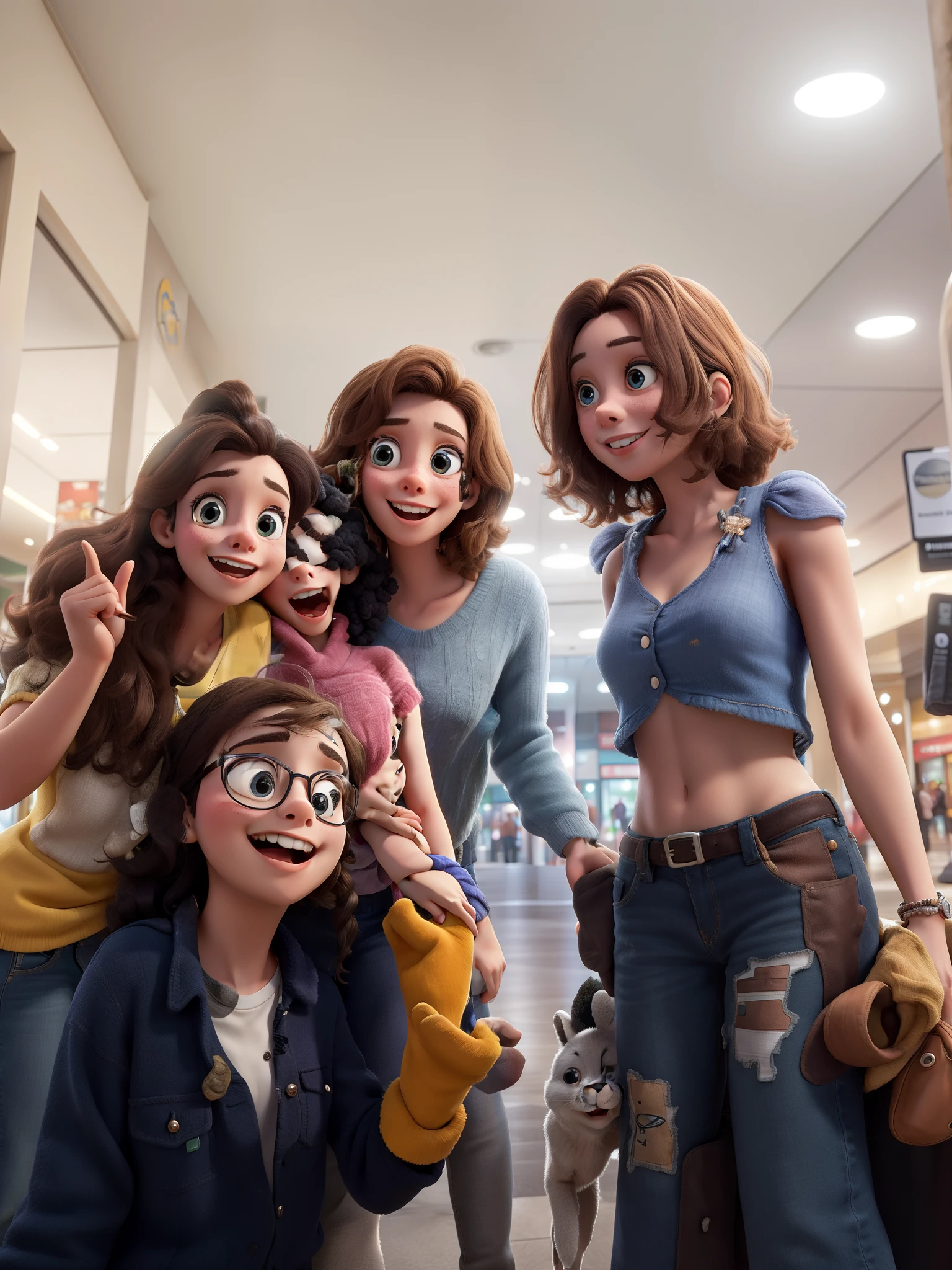 4 inseparable friends are on an adventure at the mall