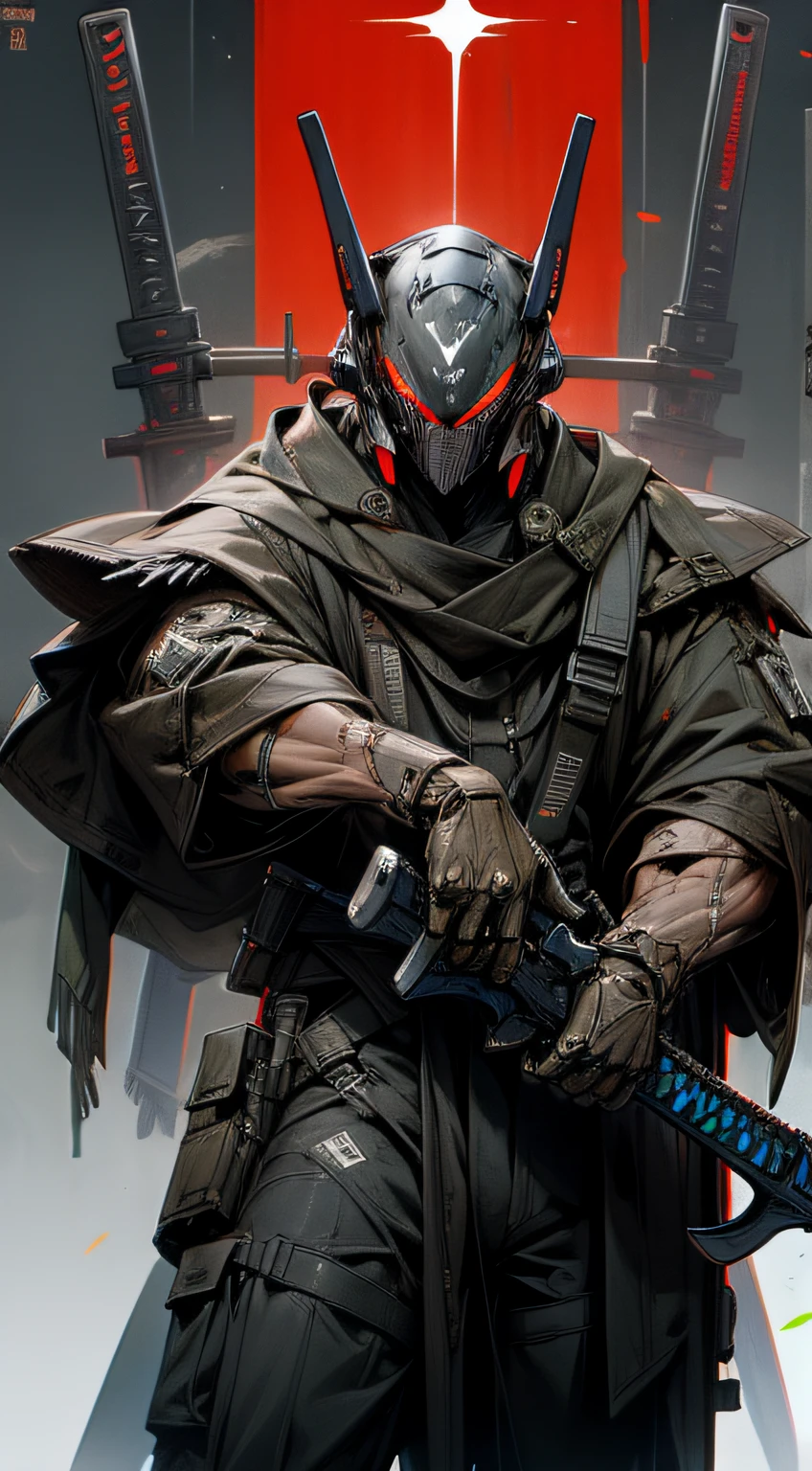 Super heavy humanoid decisive weapon、Holding a huge weapon in his hand、Top image quality