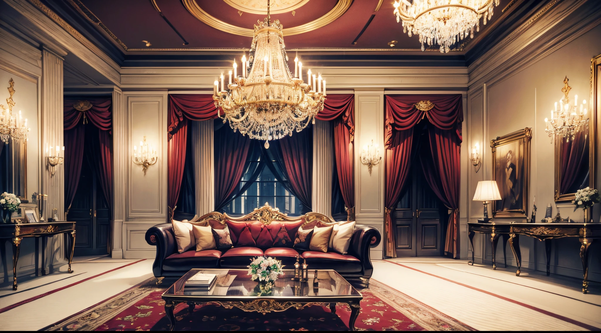 Arafed room with a couch - SeaArt AI