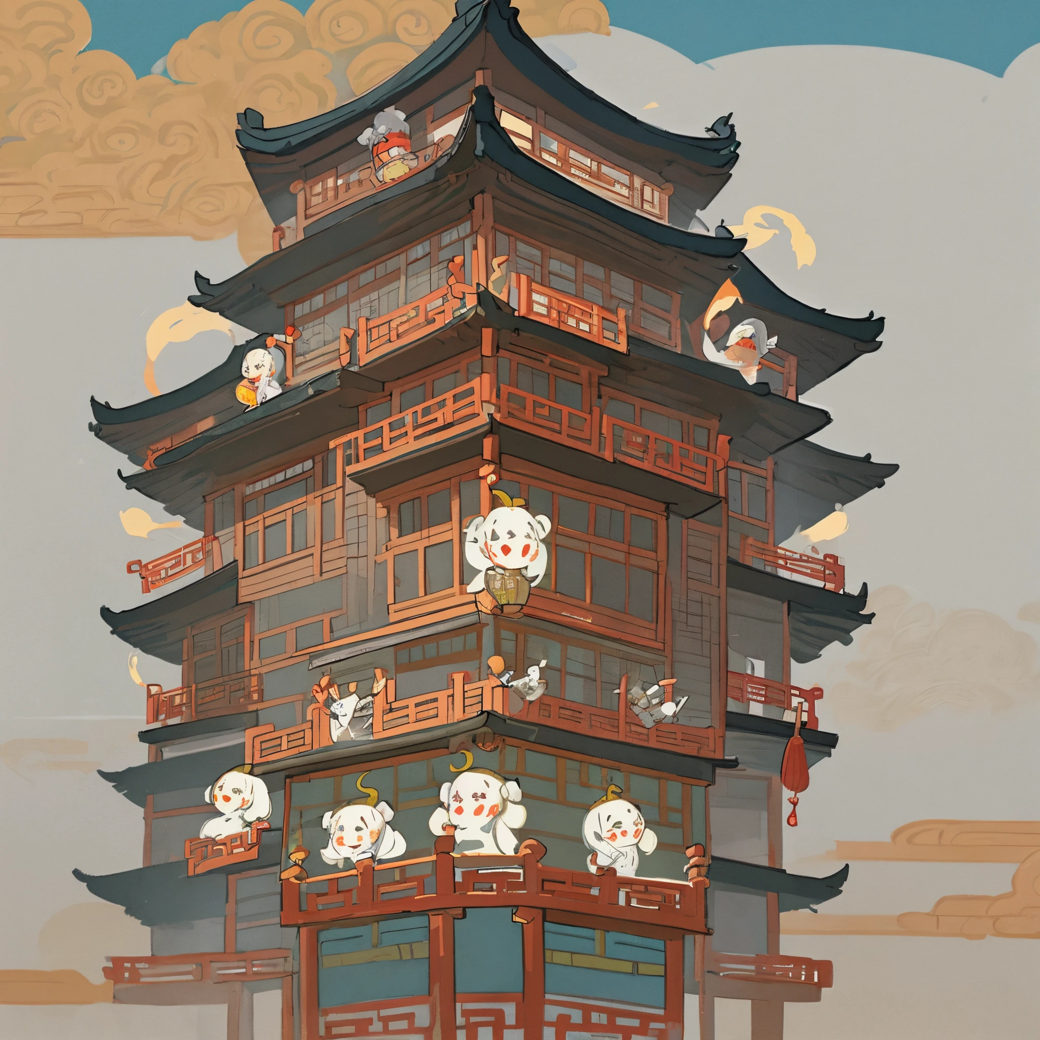 Araf building with red and blue roof and sky background, Ancient Chinese architecture, Chinese architecture, Tang Dynasty Palace, Chinese style buildings, Chinese tradition, tibetan inspired architecture, Taoist temples and monks, Chinese palaces, with ancient chinese aesthetic, baotou china, buddhist architecture, The temple of truth is white, cyberpunk chinese ancient castle, chinese temple, hou china，Cyberpunk-style pavilion，Chinese Ancient Architecture，Buildings,（Tech style），neotech，Future Style