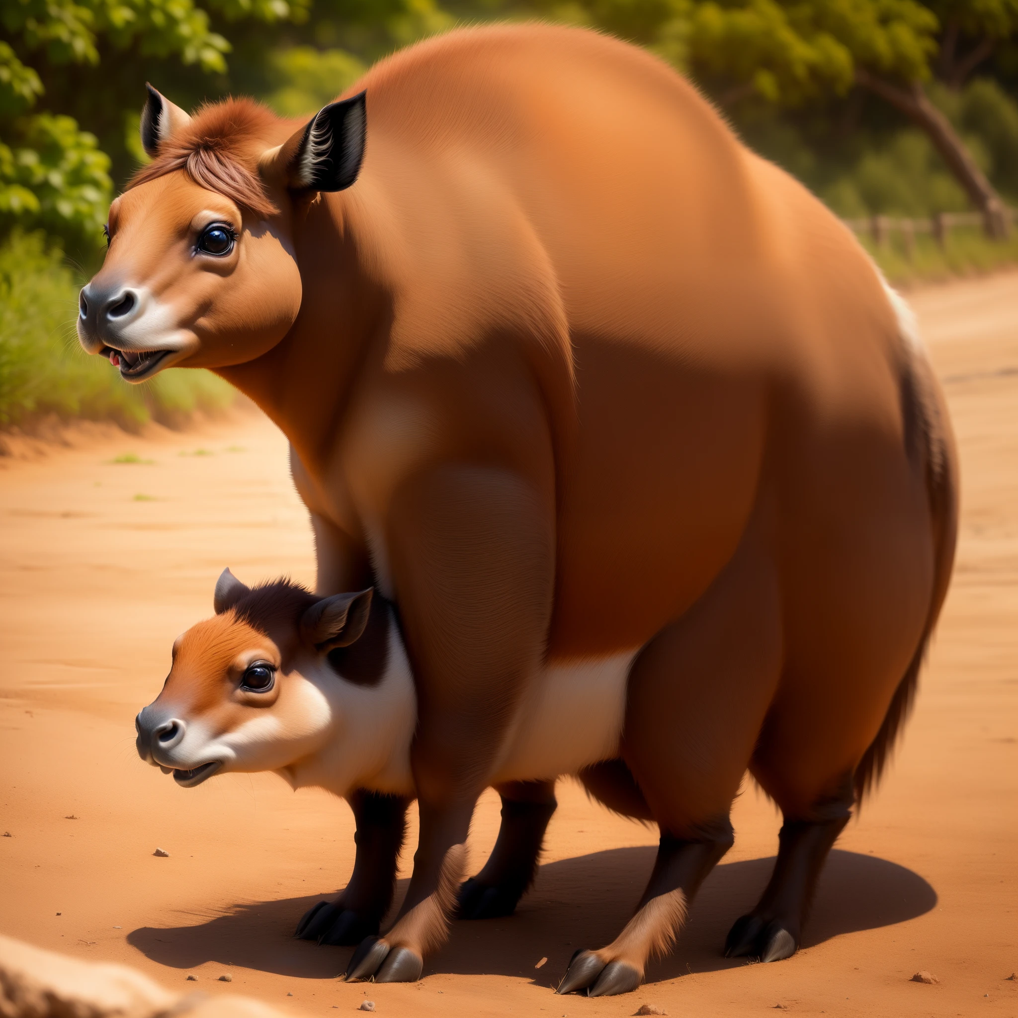 Capivara montada em um cavalo